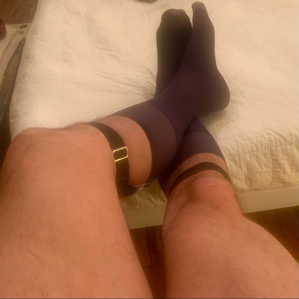 Mid-calf Navy Tuxedo Socks